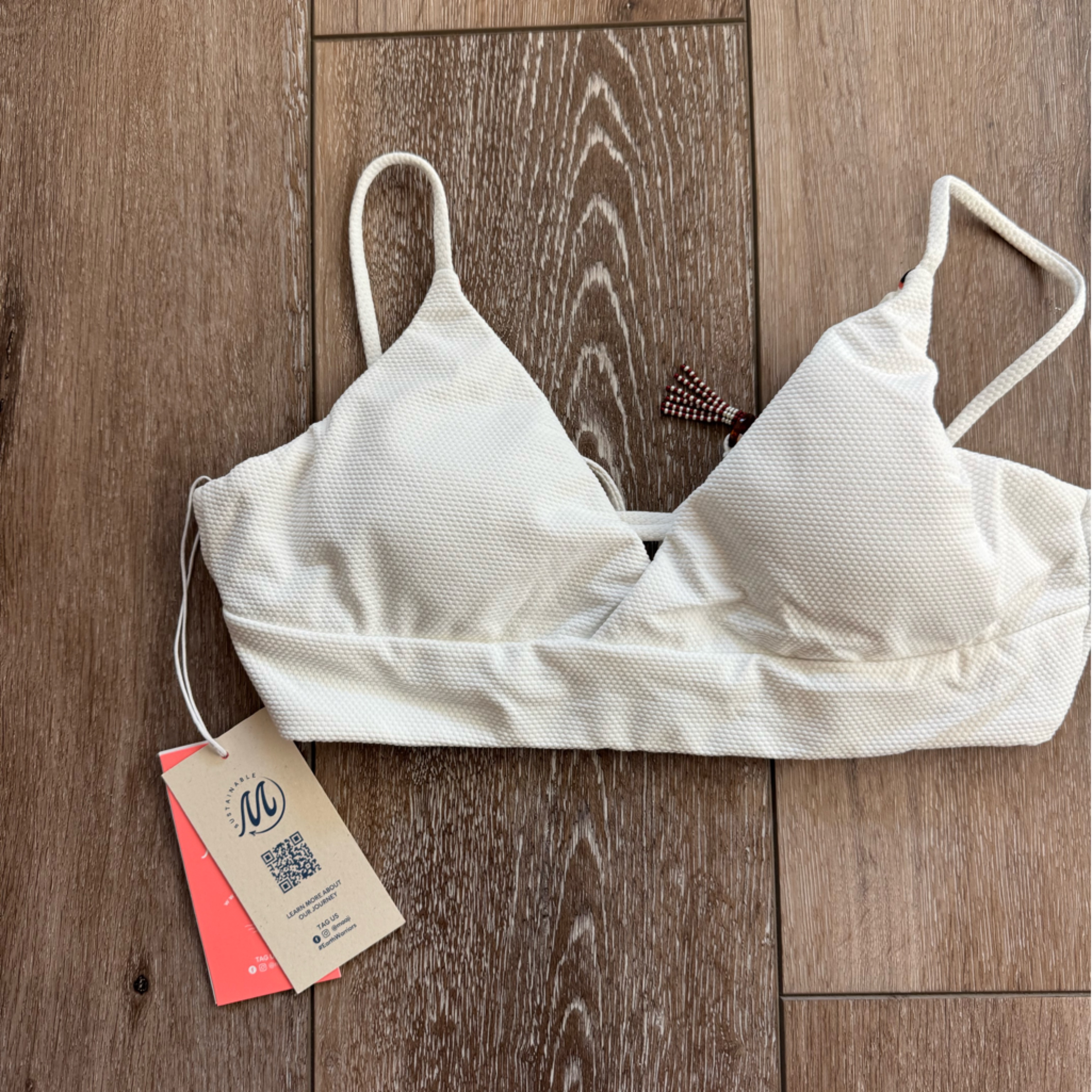 Maaji Cream Textured Bathing Suit Top